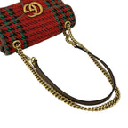 Gucci GG Marmont Logo Tweed Leather Shoulder Bag Semi — view 4