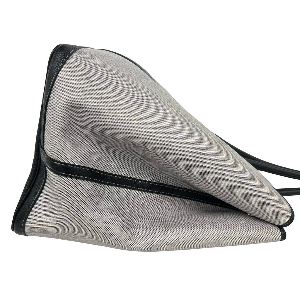 Hermes Garden Party GM Toile H Buffalo Leather Tote Bag Gray Black — view 6