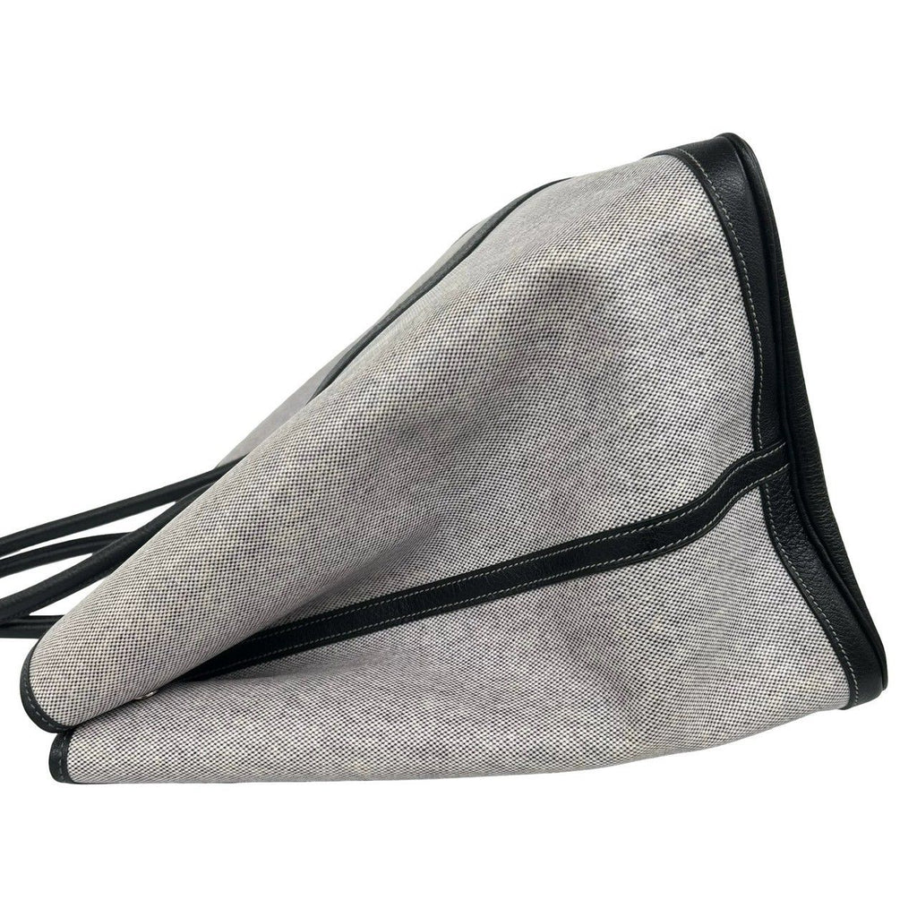 Hermes Garden Party GM Toile H Buffalo Leather Tote Bag Gray Black — view 5