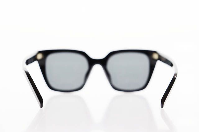 Saint Laurent Paris Cat Eye Square Sunglasses 52 Black Gold Cassandra Logo — view 3
