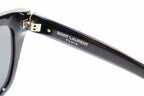 Saint Laurent Paris Cat Eye Square Sunglasses 52 Black Gold Cassandra Logo — view 6