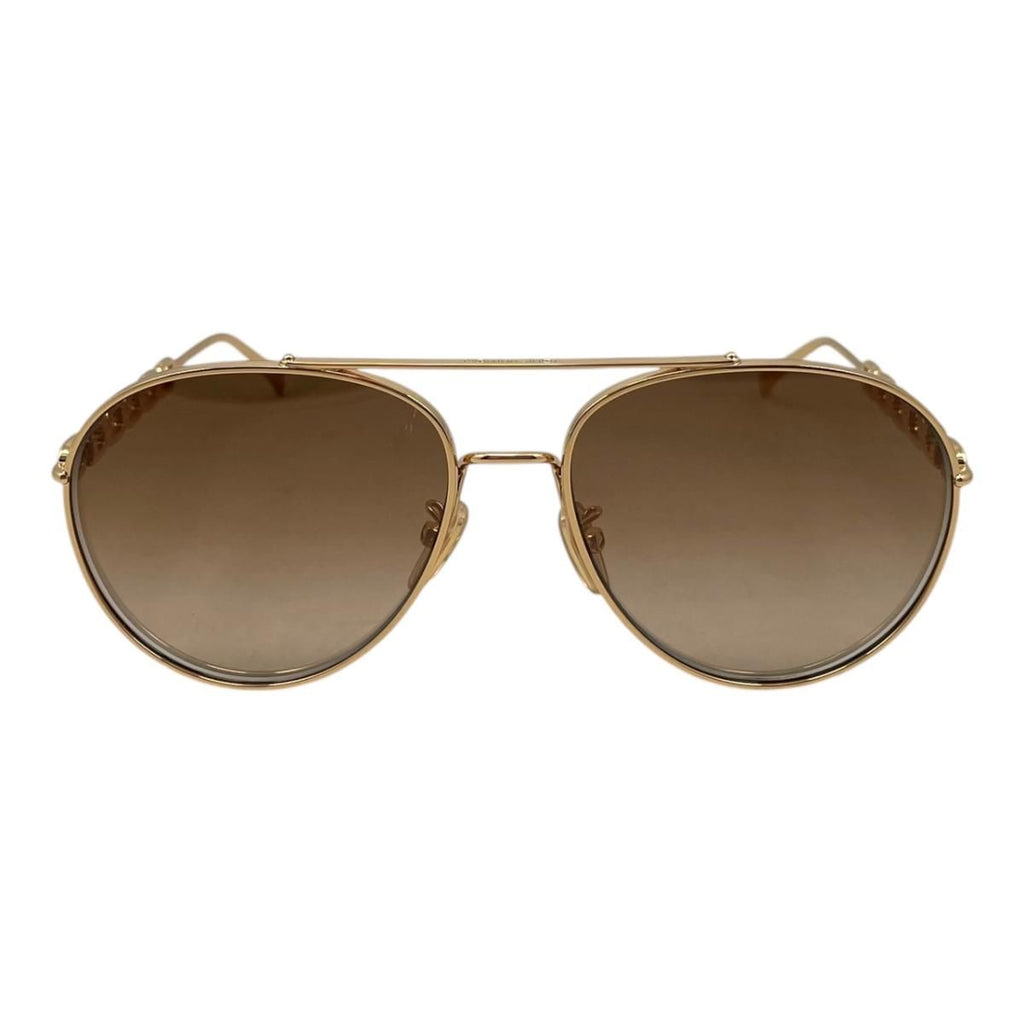 Louis Vuitton Sunglasses My LV Chain Pilot Monogram Flower LV Logo Gold Eyewear — view 3