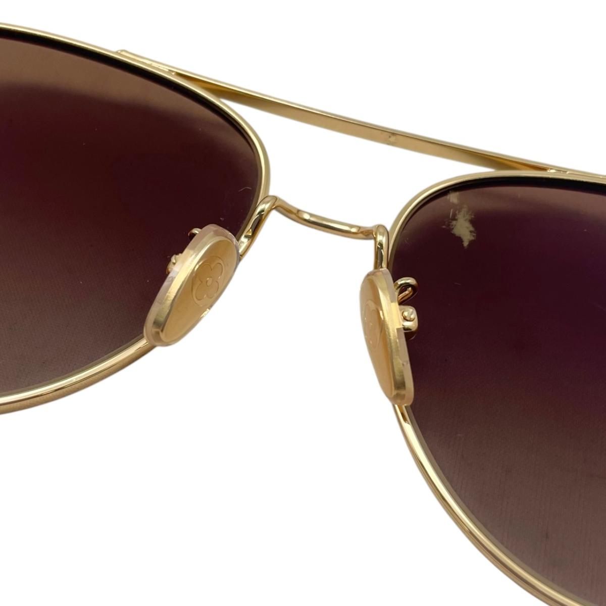 Louis Vuitton Sunglasses My LV Chain Pilot Monogram Flower LV Logo Gold Eyewear — view 7