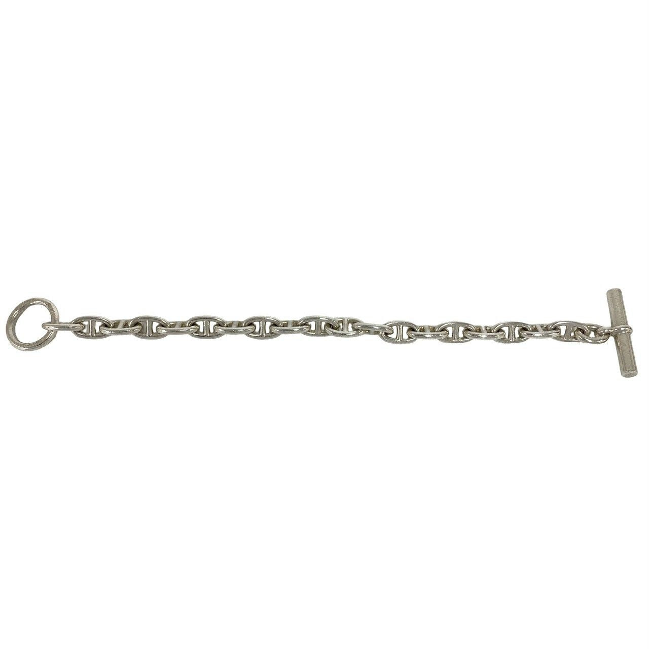 Hermes Chaine D'ancre MM 19 Links Bracelet Cursive Logo 925 Sterling Silver — view 6
