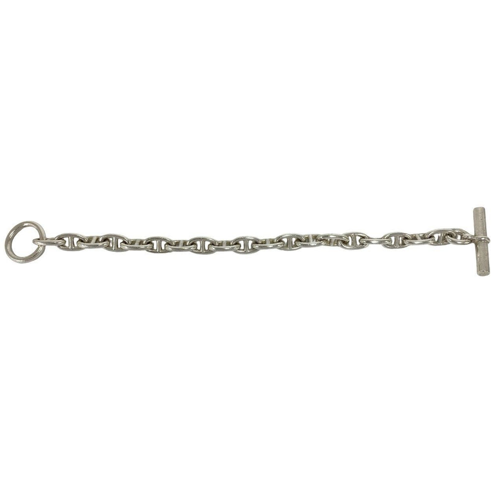 Hermes Chaine D'ancre MM 19 Links Bracelet Cursive Logo 925 Sterling Silver — view 5