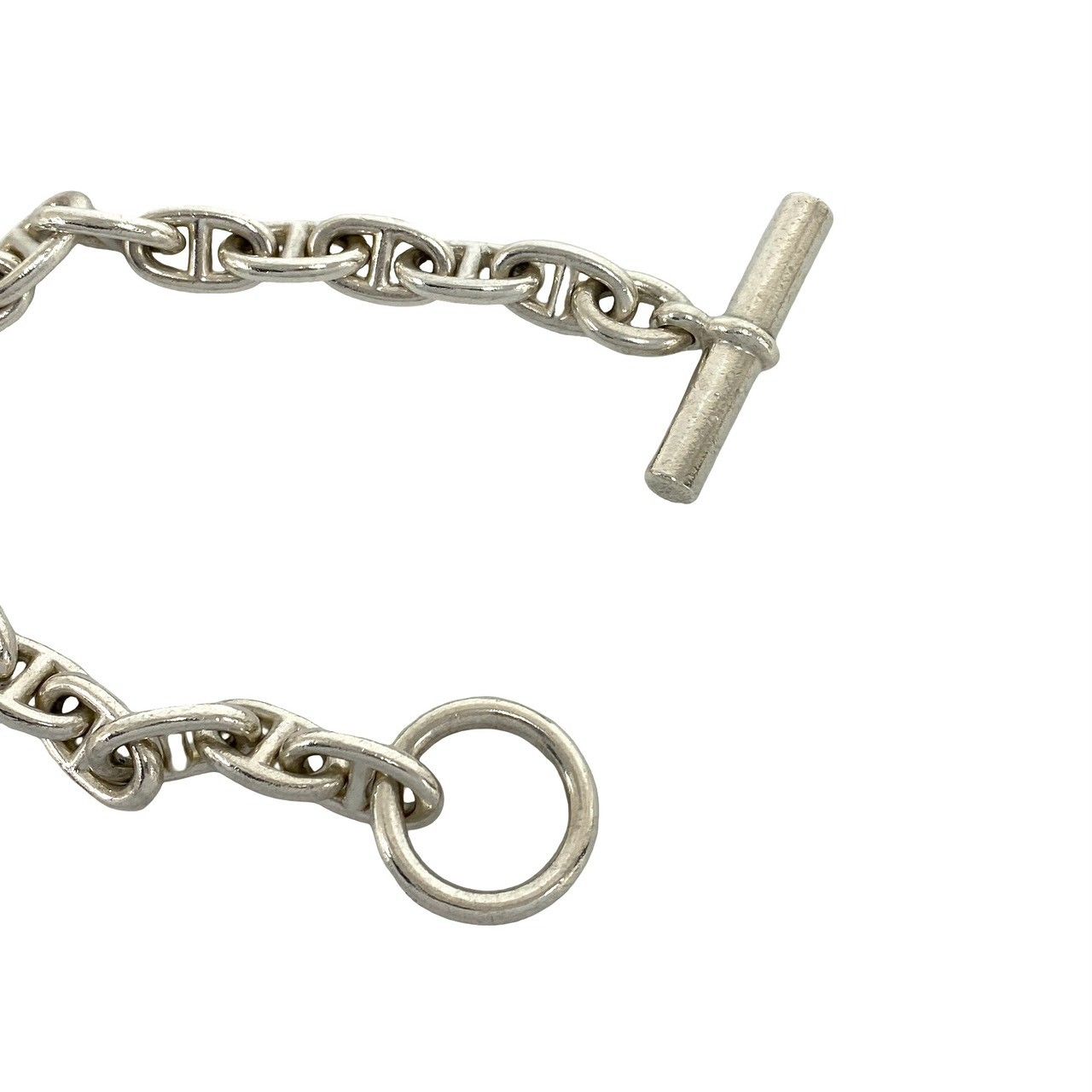 Hermes Chaine D'ancre MM 19 Links Bracelet Cursive Logo 925 Sterling Silver — view 4