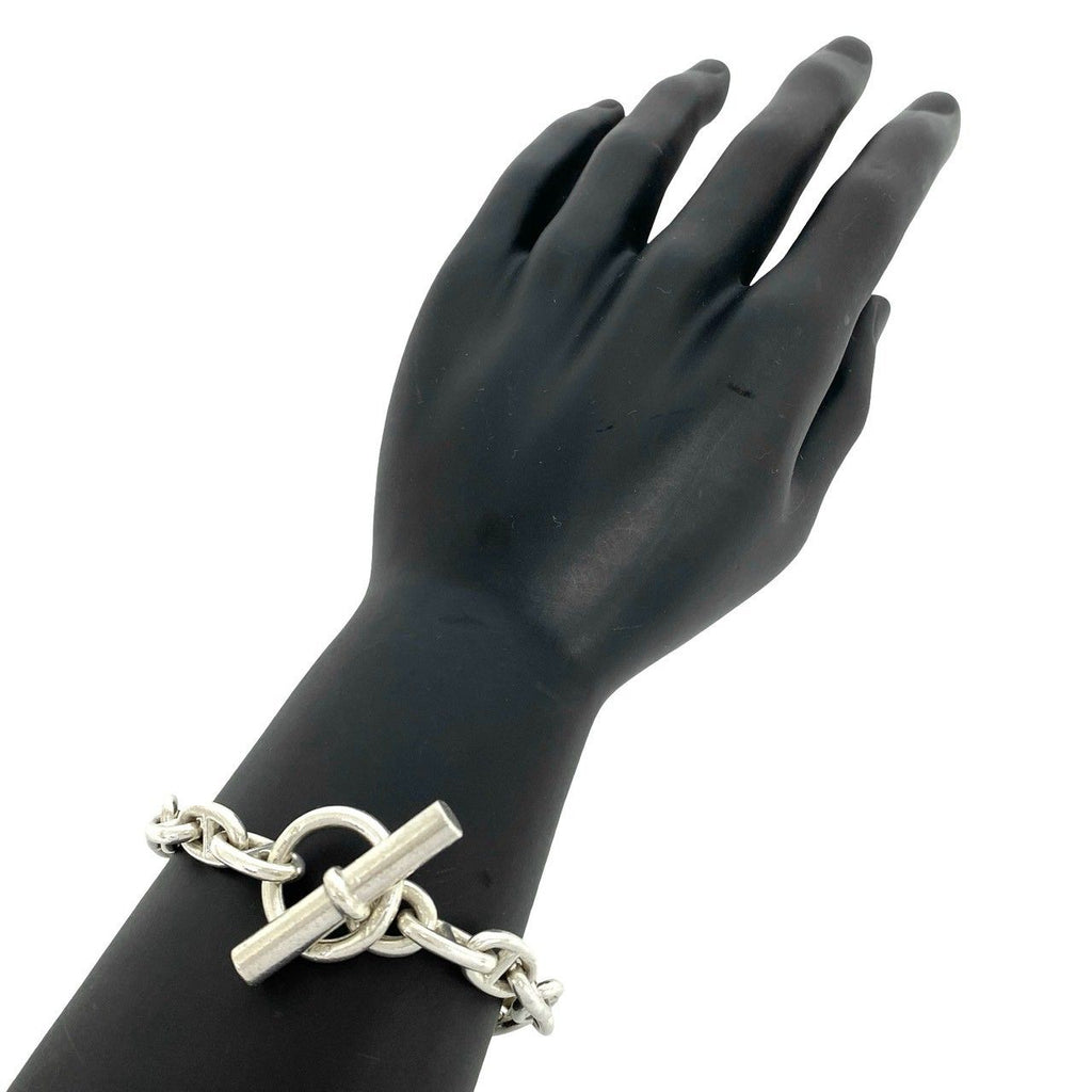Hermes Chaine D'ancre MM 19 Links Bracelet Cursive Logo 925 Sterling Silver — view 2