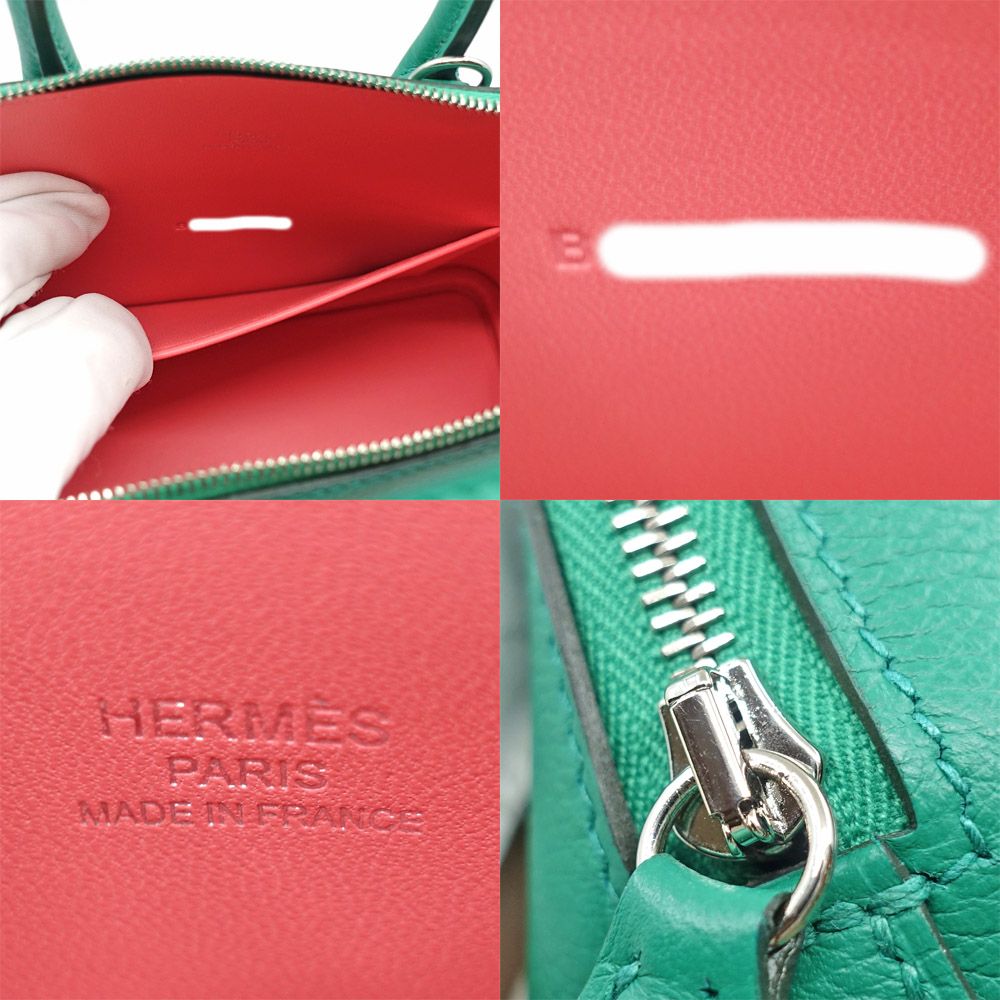 Hermes Bolide 1923 Mini Verso Green Pink Shoulder Bag — view 7