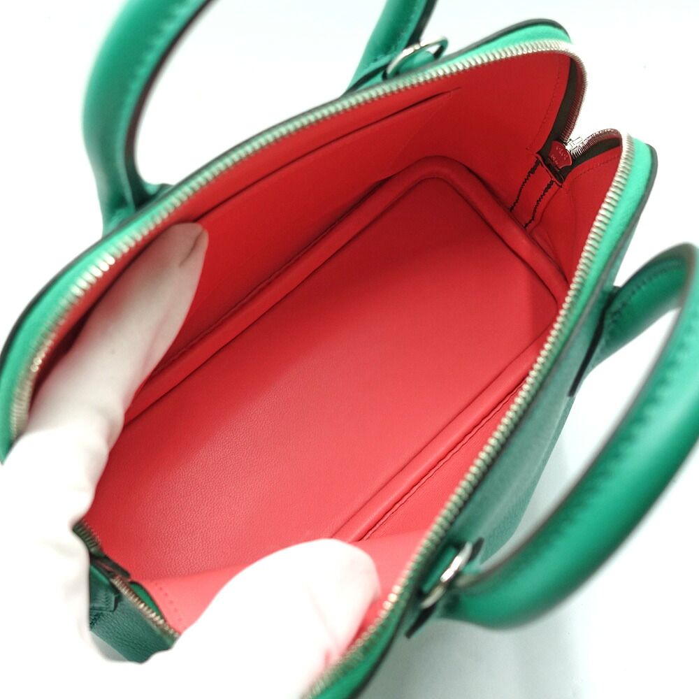 Hermes Bolide 1923 Mini Verso Green Pink Shoulder Bag — view 6