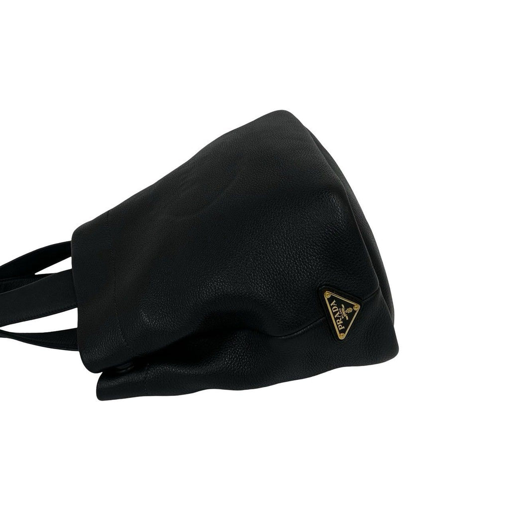 Prada Perforated Leather Handbag Mini Tote Black — view 5