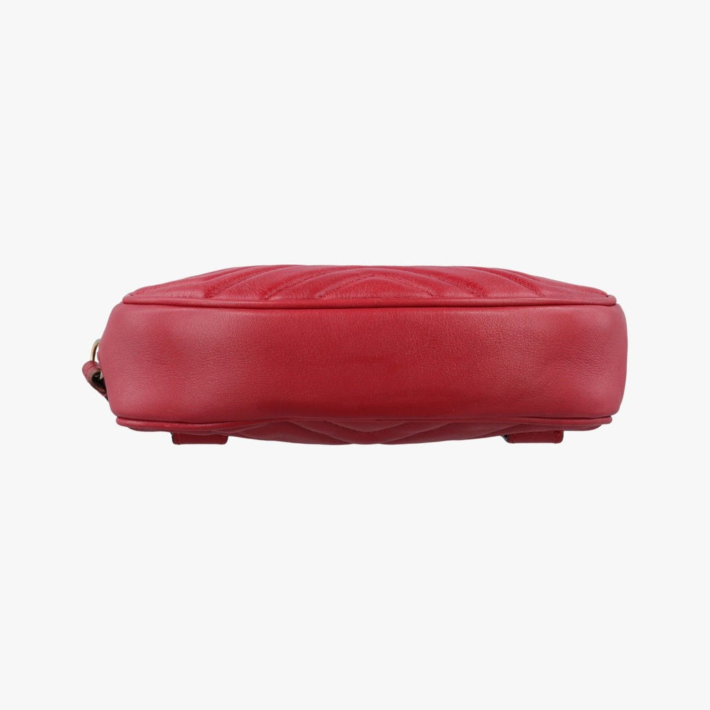Gucci GG Marmont Red Leather Handbag — view 3
