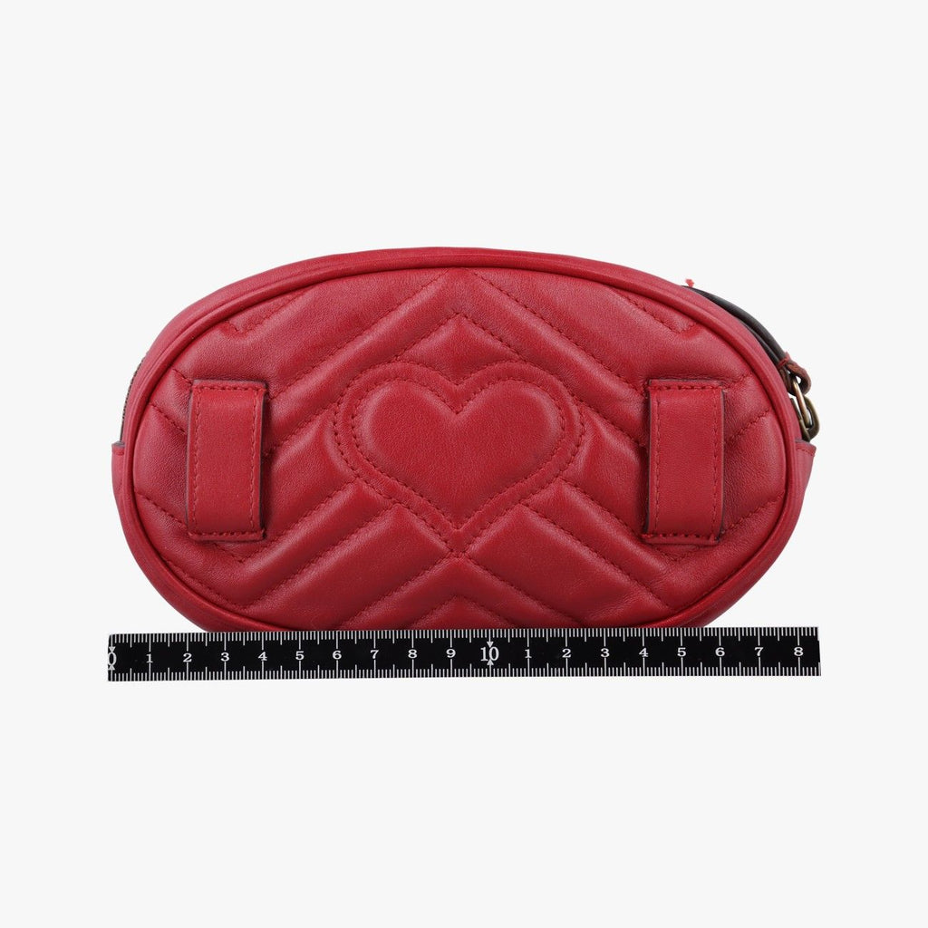 Gucci GG Marmont Red Leather Handbag — view 2