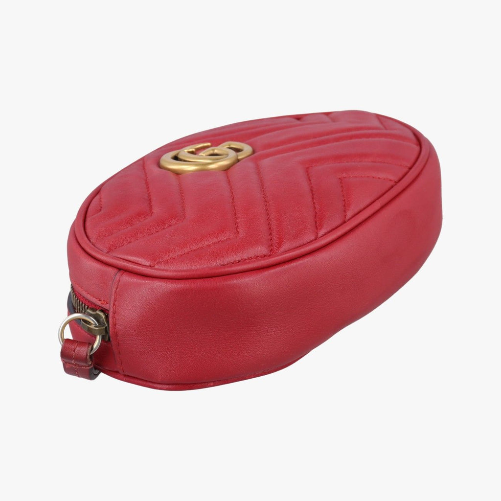 Gucci GG Marmont Red Leather Handbag — view 5