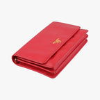 Prada Metal Wallet on Chain Cornflower Clutch Red Saffiano Leather — view 5