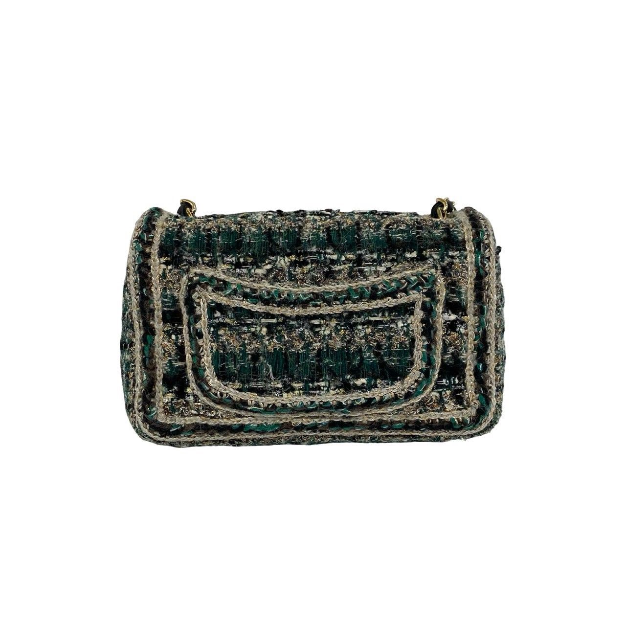 Chanel CC Logo Tweed Leather Chain Shoulder Bag Multicolor — view 3