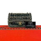 Chanel CC Logo Tweed Leather Chain Shoulder Bag Multicolor