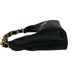 Chanel Hobo CC Logo Leather Shoulder Bag Black — view 5