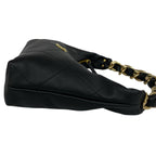 Chanel Hobo CC Logo Leather Shoulder Bag Black — view 6