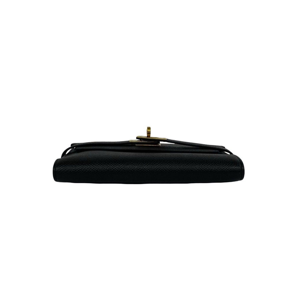 Hermes Kelly Wallet Medium Veau Epsom Trifold Black — view 6