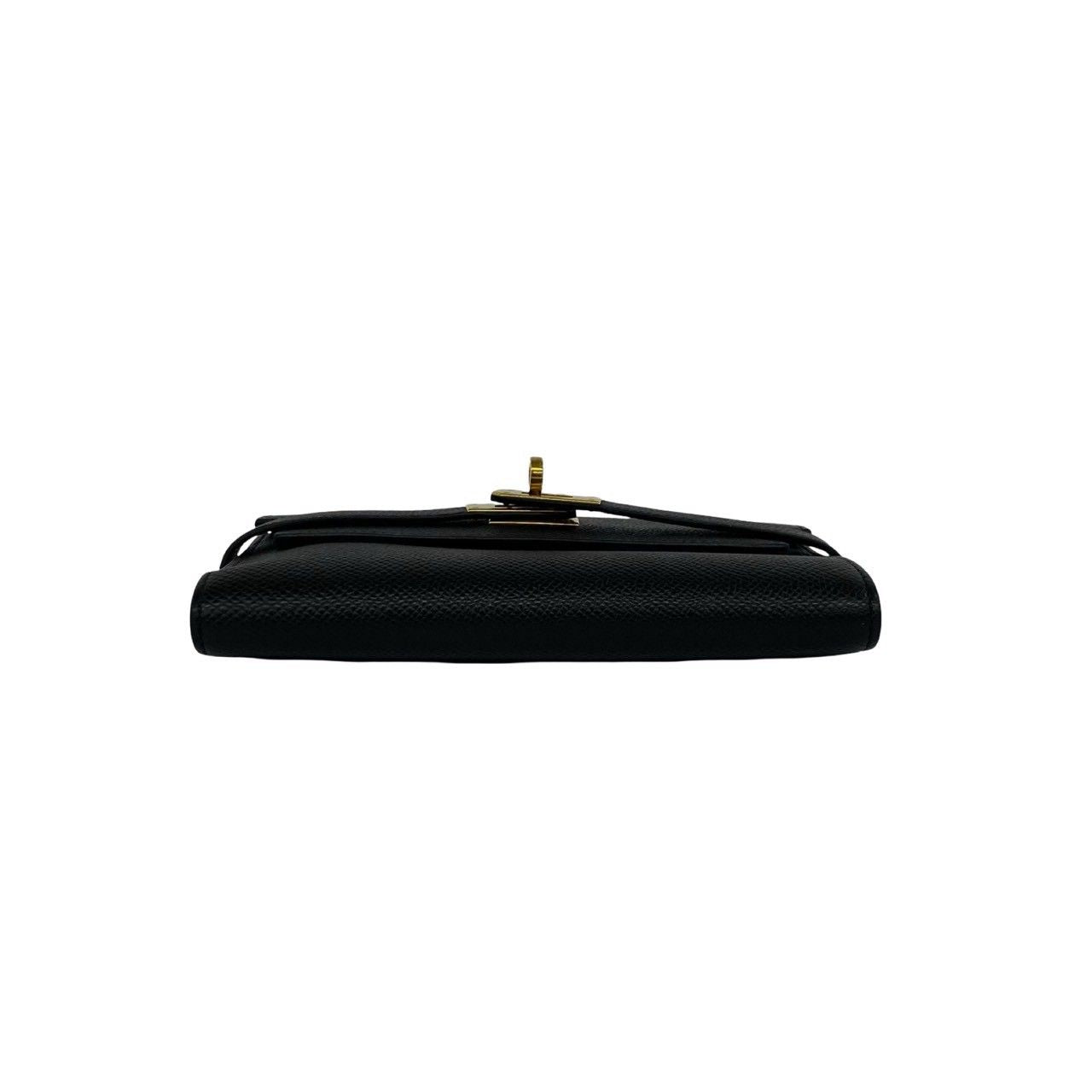Hermes Kelly Wallet Medium Veau Epsom Trifold Black — view 6
