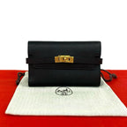 Hermes Kelly Wallet Medium Veau Epsom Trifold Black