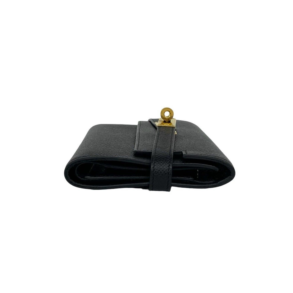 Hermes Kelly Wallet Medium Veau Epsom Trifold Black — view 5