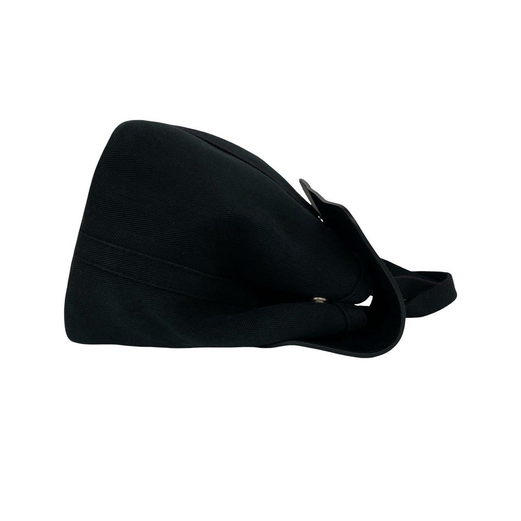 Hermes Valparaiso PM Toile Chevron Tote Bag Black — view 6
