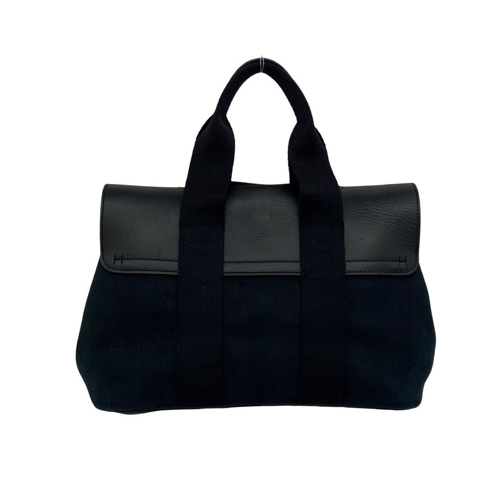Hermes Valparaiso PM Toile Chevron Tote Bag Black — view 3