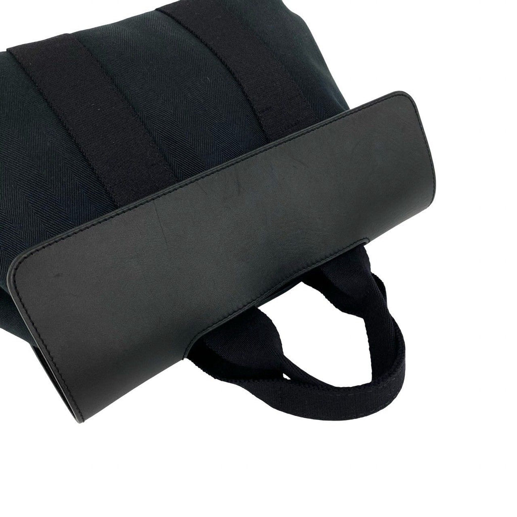 Hermes Valparaiso PM Toile Chevron Tote Bag Black — view 4