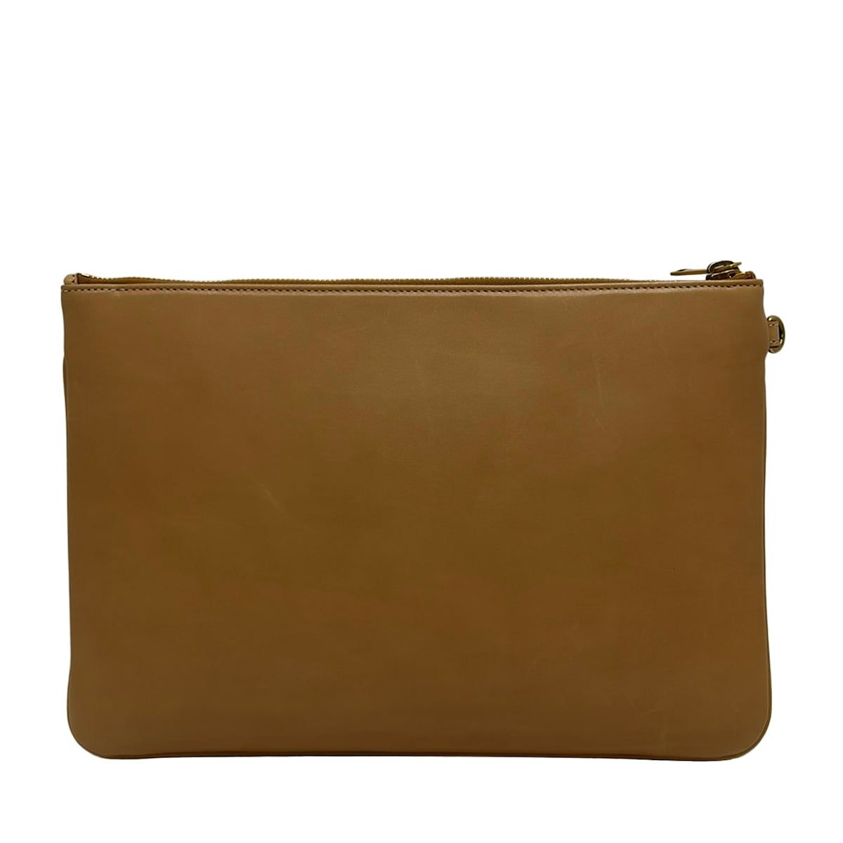 Saint Laurent Paris Clutch Pouch Rive Gauche Beige Leather — view 3
