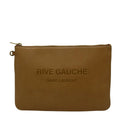 Saint Laurent Paris Clutch Pouch Rive Gauche Beige Leather