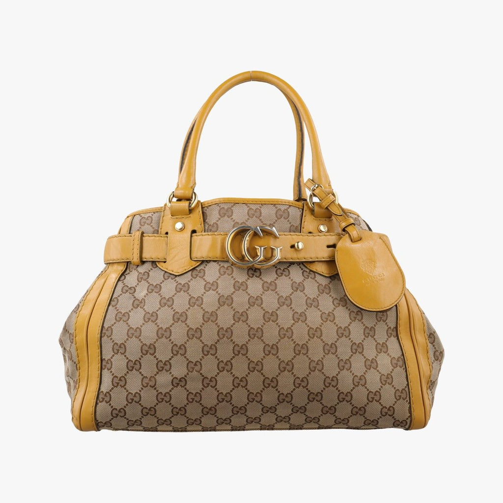 Gucci GG Running Beige Yellow Canvas Leather