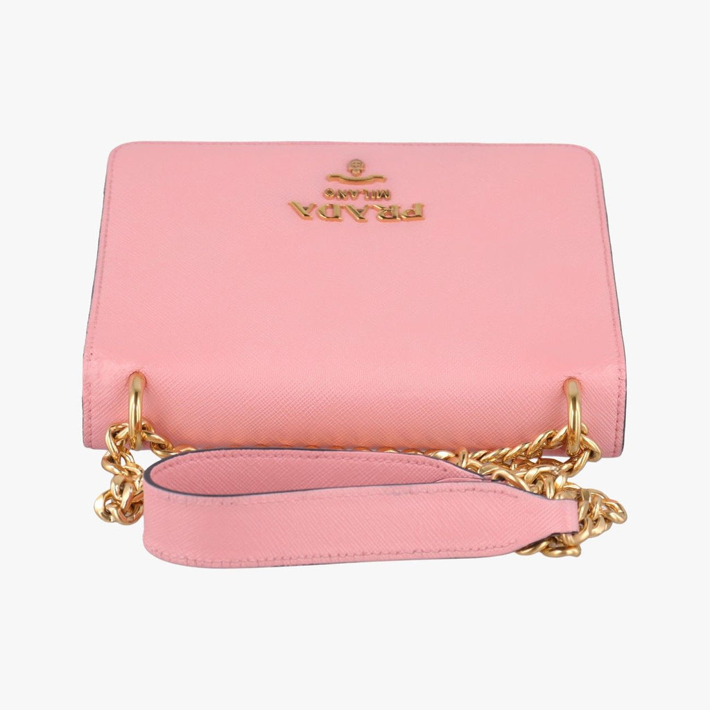Prada Milano Logo Pink Saffiano Leather — view 8