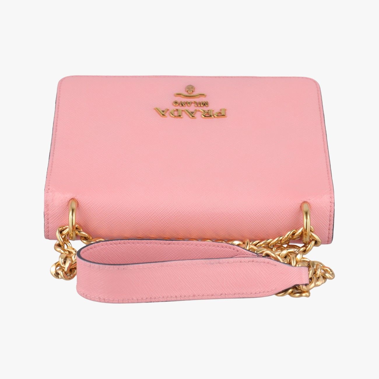Prada Milano Logo Pink Saffiano Leather — view 8