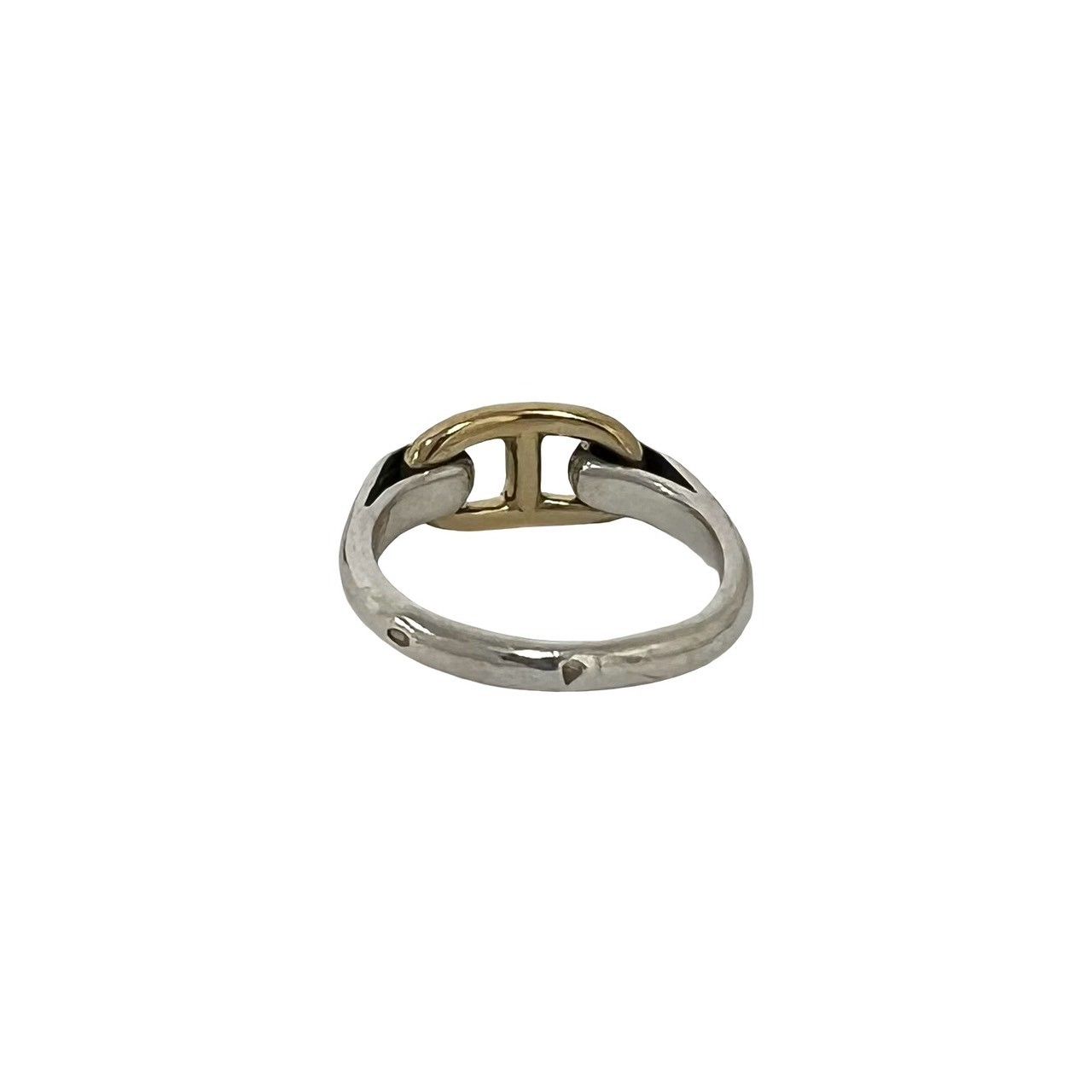 Hermes Vintage Chaine D'ancre Ring Silver Yellow Gold — view 6