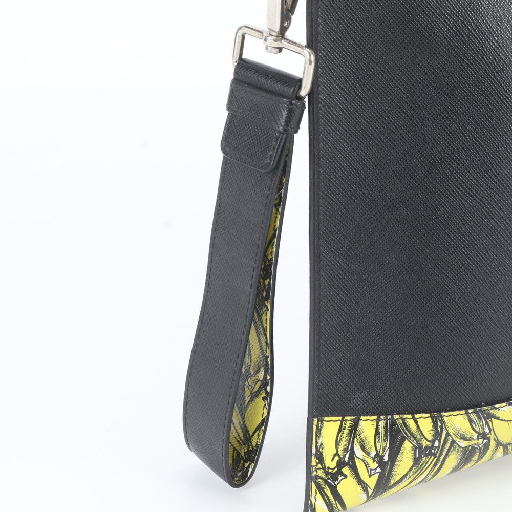 Prada White Saffiano Leather Clutch Pouch Business — view 2