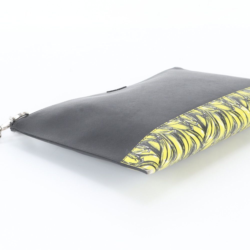 Prada White Saffiano Leather Clutch Pouch Business — view 5
