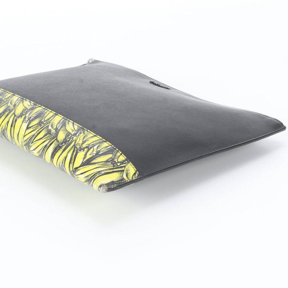 Prada White Saffiano Leather Clutch Pouch Business — view 4
