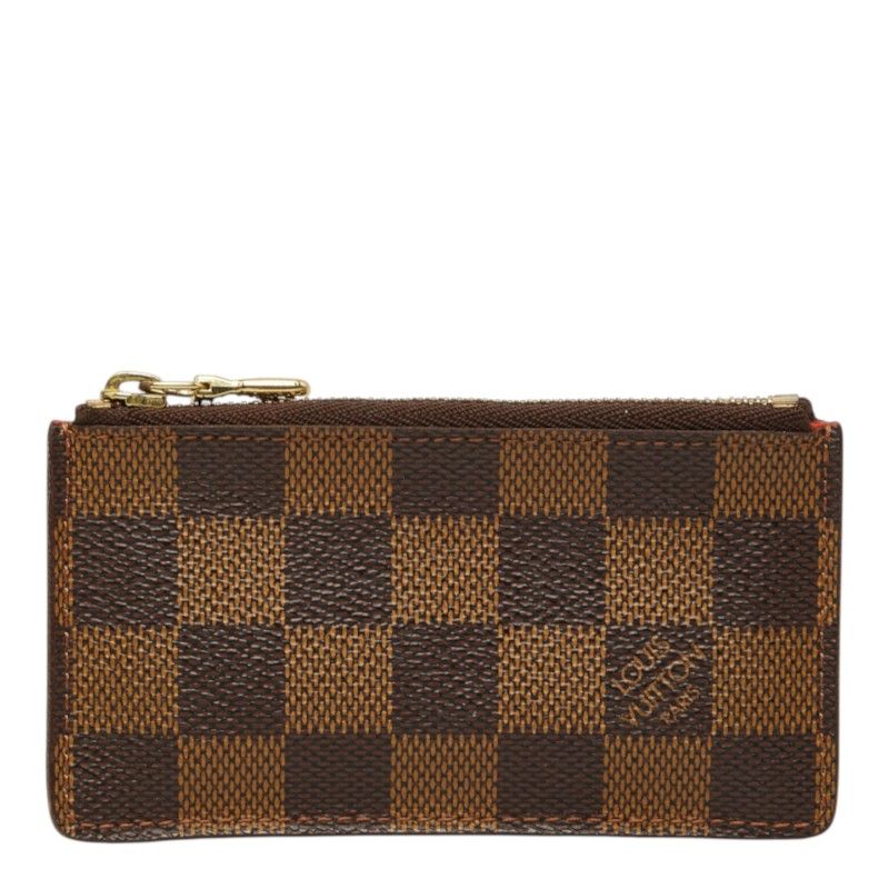 Louis Vuitton Damier Pochette Cles Coin Purse Brown Leather