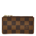 Louis Vuitton Damier Pochette Cles Coin Purse Brown Leather