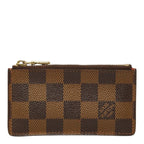 Louis Vuitton Damier Pochette Cles Coin Purse Brown Leather