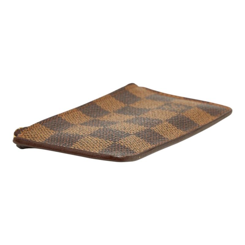 Louis Vuitton Damier Pochette Cles Coin Purse Brown Leather — view 5