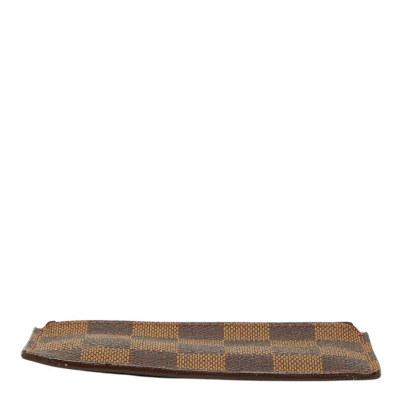 Louis Vuitton Damier Pochette Cles Coin Purse Brown Leather — view 3