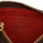 Louis Vuitton Damier Pochette Cles Coin Purse Brown Leather — view 8
