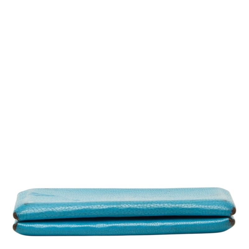 Hermes Calvi Card Case Business Blue Leather — view 3