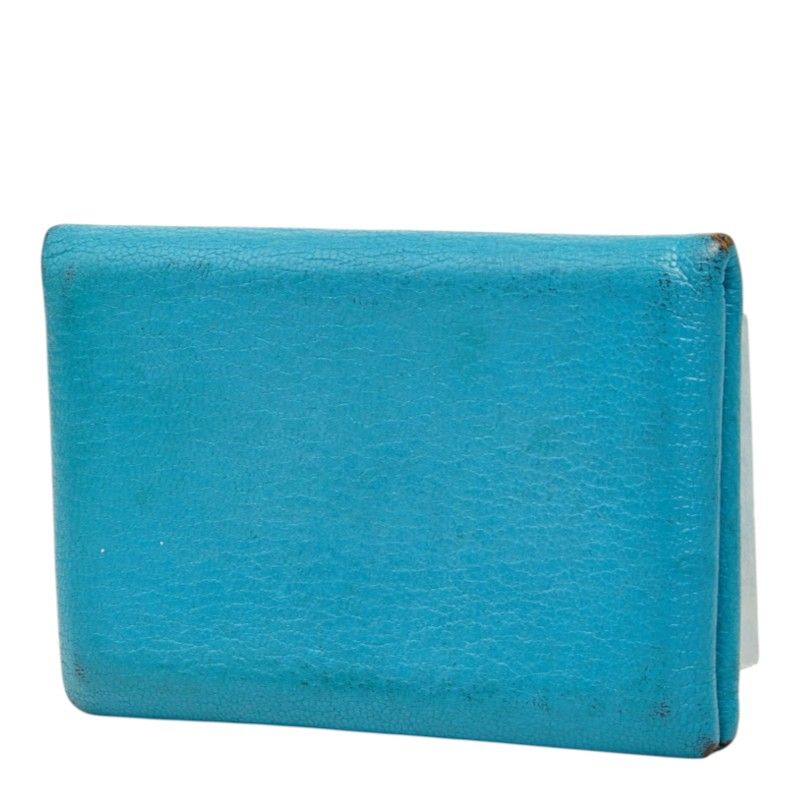 Hermes Calvi Card Case Business Blue Leather — view 2
