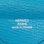 Hermes Calvi Card Case Business Blue Leather — view 7