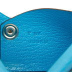 Hermes Calvi Card Case Business Blue Leather — view 8