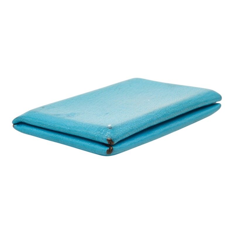 Hermes Calvi Card Case Business Blue Leather — view 5