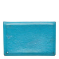 Hermes Calvi Card Case Business Blue Leather